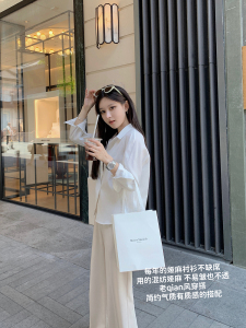 豆豆早安 老钱风气质亚麻衬衫短裤套组女夏小个百搭洋气两件套