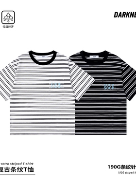 DK童装26夏季日系女男童复古条纹短袖T恤儿童中大童洋气休闲上衣