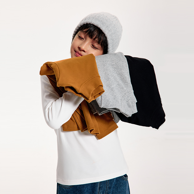 DK童装磨毛半高领防灌风长袖内搭