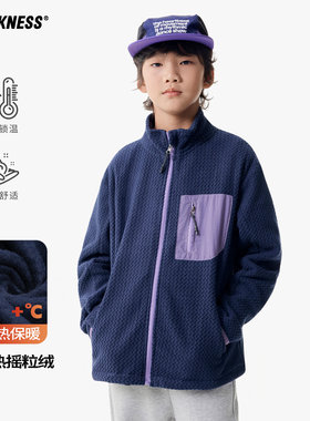 DK童装25冬季日系女男童波浪摇粒绒外套儿童中大童休闲立领夹克潮