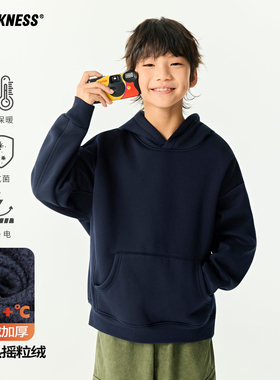 DK童装25秋冬季日系女男童加绒加厚连帽卫衣儿童中大童休闲风上衣