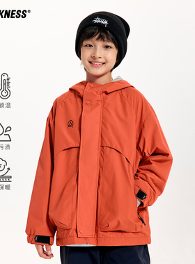 DK童装秋装新款女男童三防冲锋衣儿童中大童山系户外休闲外套上衣