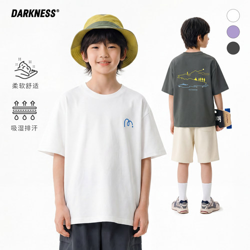 DK童装儿童夏季日系纯棉宽松T恤