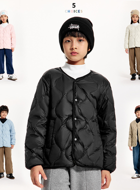 DK童装2025秋冬款轻薄双面穿白鸭绒羽绒服儿童女男童百搭保暖外套