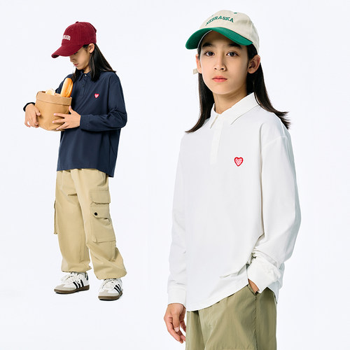 DK童装日系POLO衫T恤绣花长袖潮