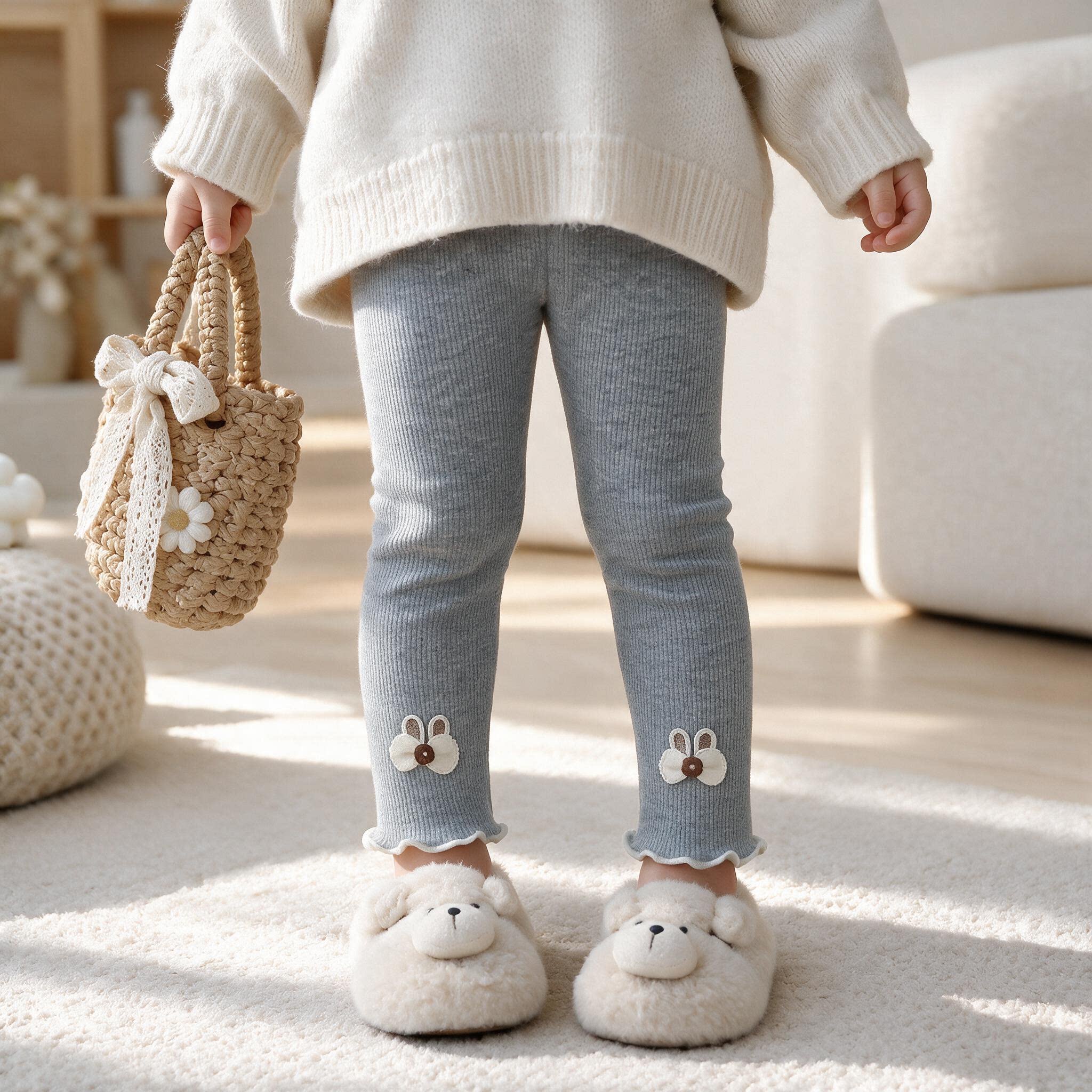 女童打底裤加绒加厚秋冬外穿裤子婴幼儿宝宝可开档一体绒保暖长裤