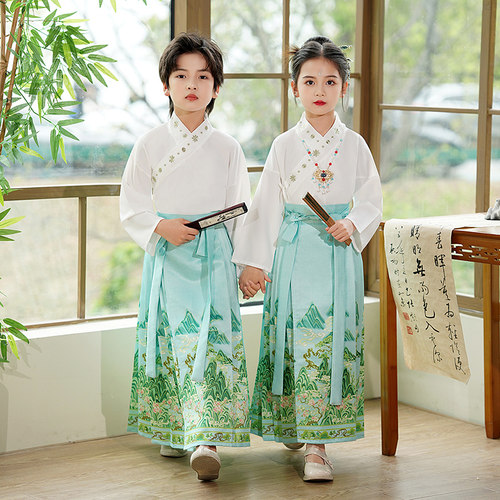 儿童汉服演出服中国风马面裙