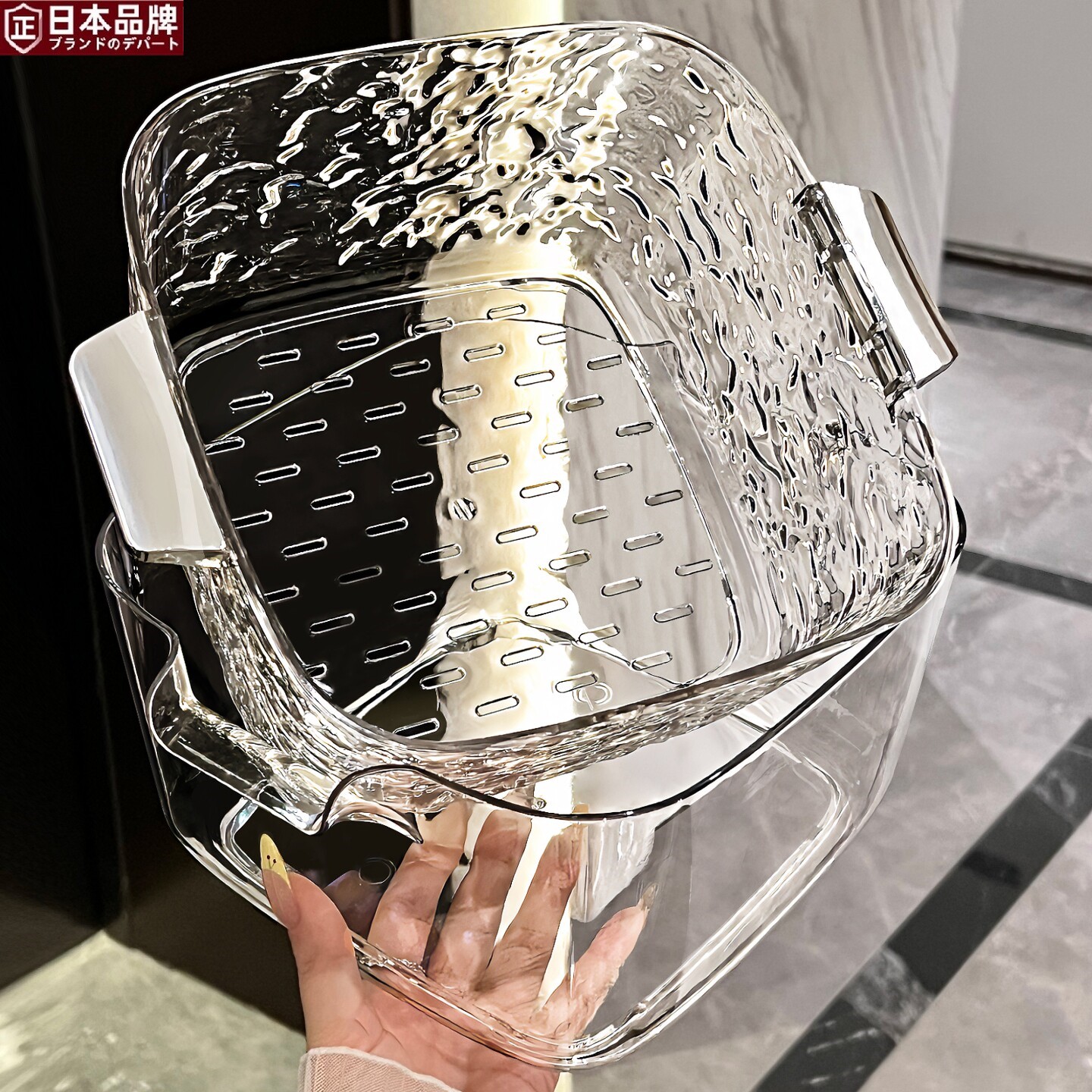 日本进口高颜值双层洗菜盆沥水篮厨房家用新款水果盘客厅洗菜篮子