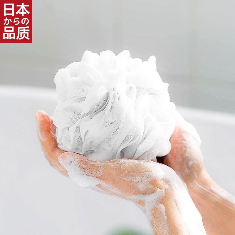日本进口沐浴球浴花大号洗澡搓澡巾搓泥搓背神器浴室洗浴用品泡澡