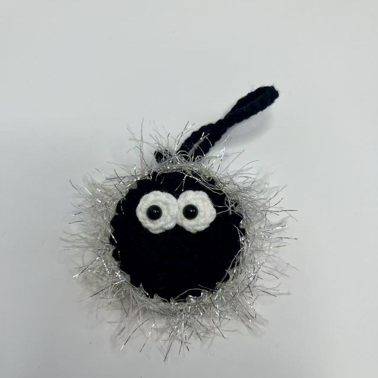 Airtag追踪器保护套可爱小煤球钥匙扣挂件纯手工门禁卡套毛线编织