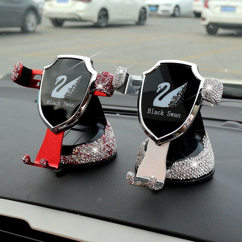 汽车镶钻手机支架满钻车内多功能导航支架创意出风口仪表台手机架