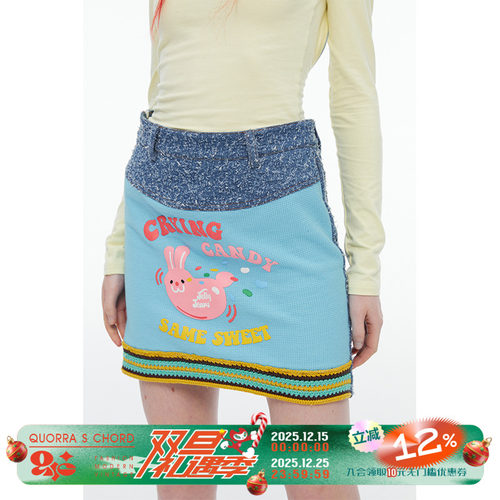 短裙H形状甜美朋克拼接