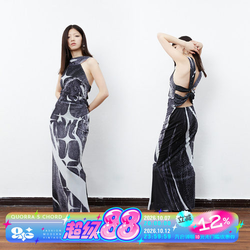 性感连衣裙网纱美女露背