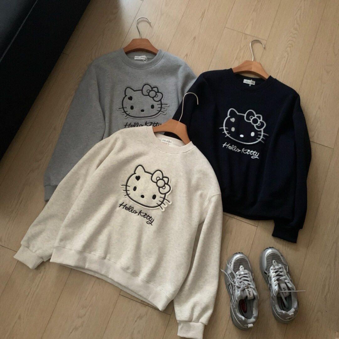 圆领卫衣女款冬季加绒加厚韩版宽松无帽上衣爆款小个子卫衣长袖