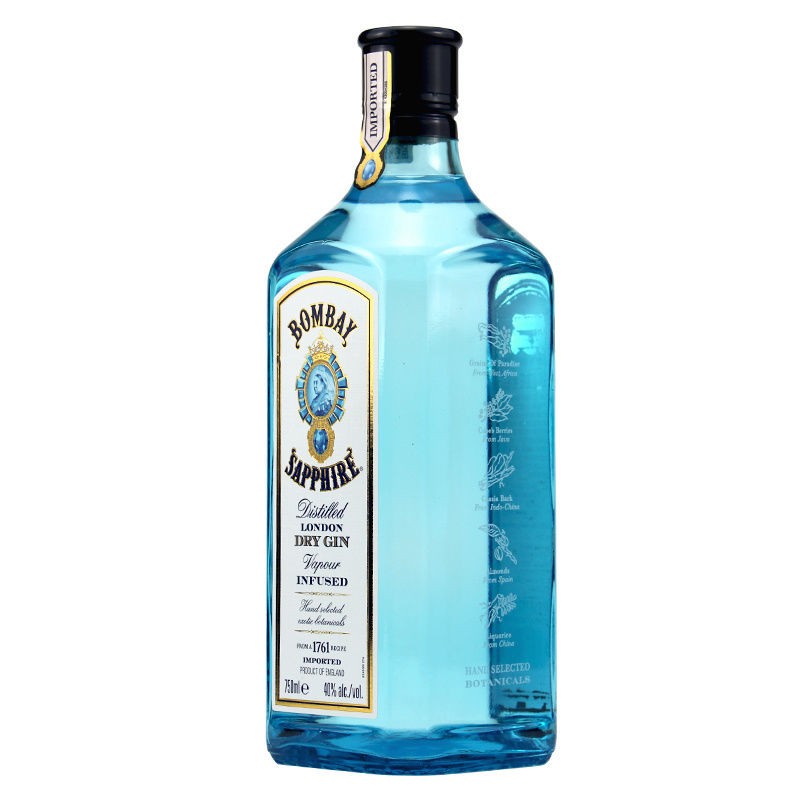 孟买蓝宝石金酒750ml毡酒琴酒BOMBAY SAPPHIRE 杜松子酒洋酒烈酒 酒类 金酒/Gin 原图主图