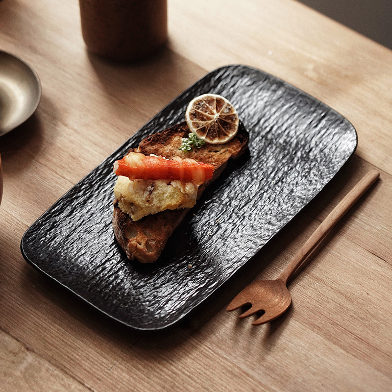 欧式创意黑白简约长方盘西餐盘牛排盘家用鱼盘餐厅日料盘子甜品盘,餐饮具,盘,淘宝优惠券,粉丝福利购,淘宝优惠卷