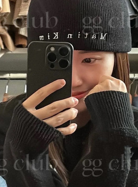 刺绣设计师款套头帽男女同款 matin 街头风logo针织帽毛线帽冷帽