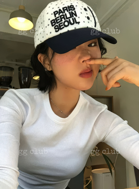 themuseumvisitor25春小众 立体字母刺绣笑脸波点星星休闲棒球帽