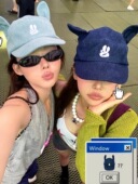 现货韦雪同款 韩国设计师品牌y2k翅膀字母刺绣棒球帽鸭舌帽女