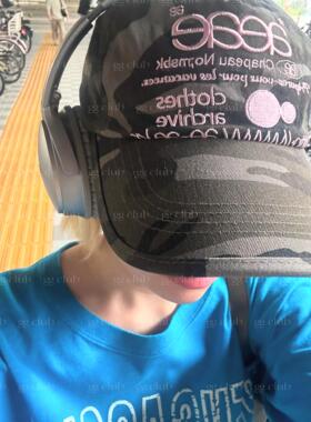 aeae棒球帽美式复古字母迷彩软顶大头围鸭舌帽男女同款