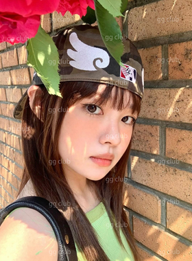韩国aeae天使翅膀迷彩平檐帽ins风小众棒球帽街头男女同款鸭舌帽