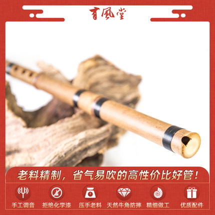 有风堂高档专业初学者入门洞箫民族乐器萧紫竹素长短八孔演奏gf调