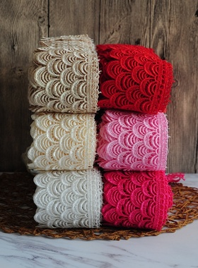 镂空刺绣花边辅料厚多色正品服装下摆diy材料蕾丝带剁花边子鱼鳞