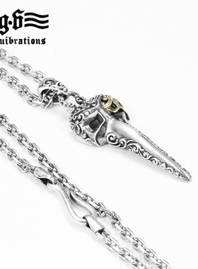 鹰头面具饰品复古纯银项链吊坠