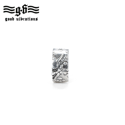 Good Vibration潮品925银日式般若鬼怪面具樱花男女个性耳夹耳饰