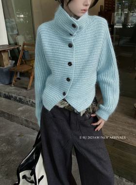 Esu 原创设计 2025秋冬新款厚毛衣女 气质开衫针织衫时尚