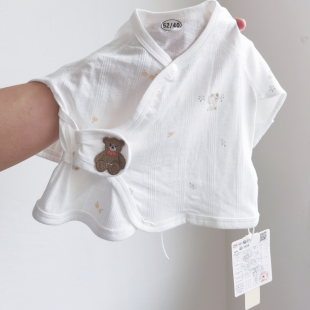 新生半背衣婴儿纯棉和尚服宝宝上衣新生儿短袖夏季衣服半衣空调类