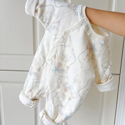 40g夹棉童装婴儿舒适无骨连体衣爬服婴儿秋冬款内搭爬服哈衣童装