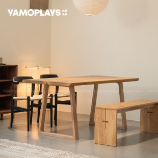 山野木戏｜门其桌  实木大板桌白蜡木餐桌茶桌书桌北欧简约