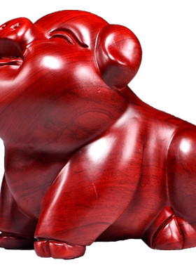 祝福客厅吉祥物生肖猪补角实木质