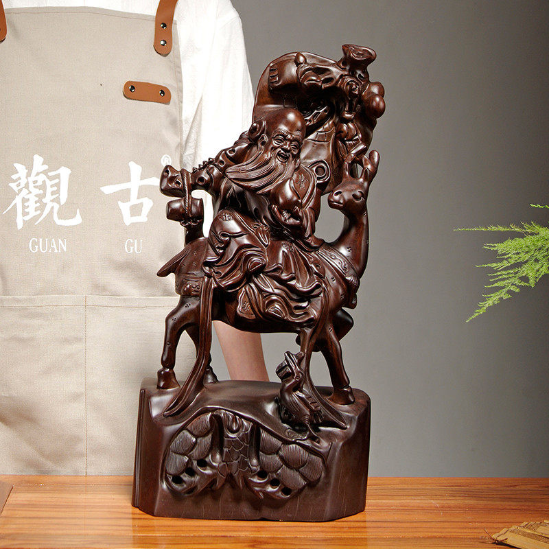 寿星公家居客厅生日送礼黑檀木雕