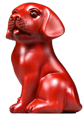 观古实木质祝福客厅红木摆件补角