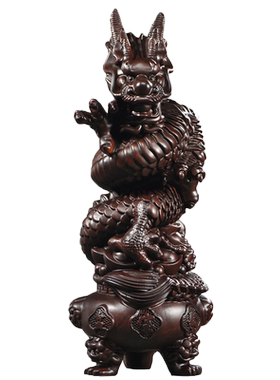 黑檀实木质龙祝福客厅十二生肖龙