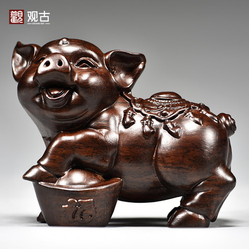 摆件客厅实木摆件吉祥物祝福木质