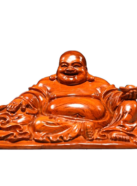 摆件客厅弥勒佛像花梨木