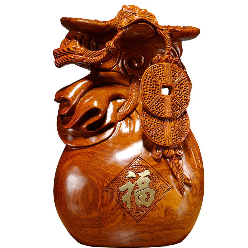 花梨木纳福家居客厅酒柜工艺品