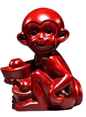 木头祝福客厅十二生肖猴补角摆件