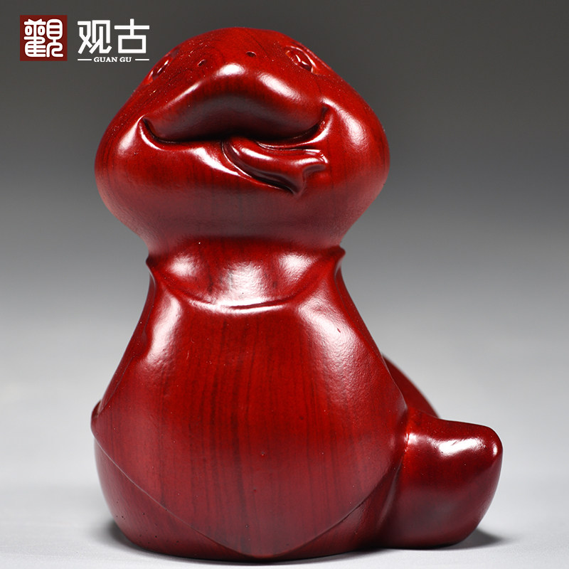 实木质蛇摆件十二生肖吉祥物补角