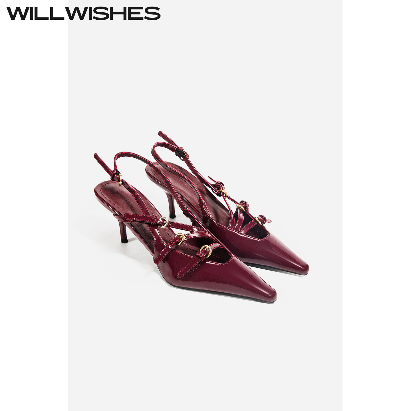 WILLWISHES时尚漆皮尖头单鞋女
