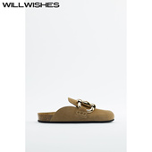 女 WILLWISHES 马衔扣凉拖百搭厚底勃肯凉鞋 时尚 370 王玎设计夏季