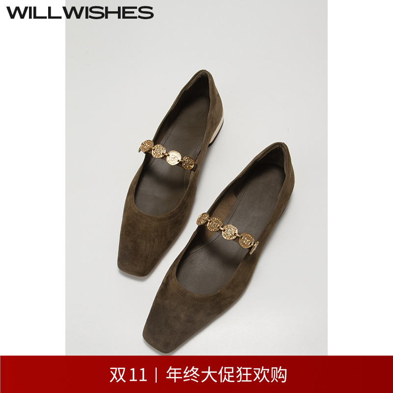 WILLWISHES浅口复古玛丽珍鞋女