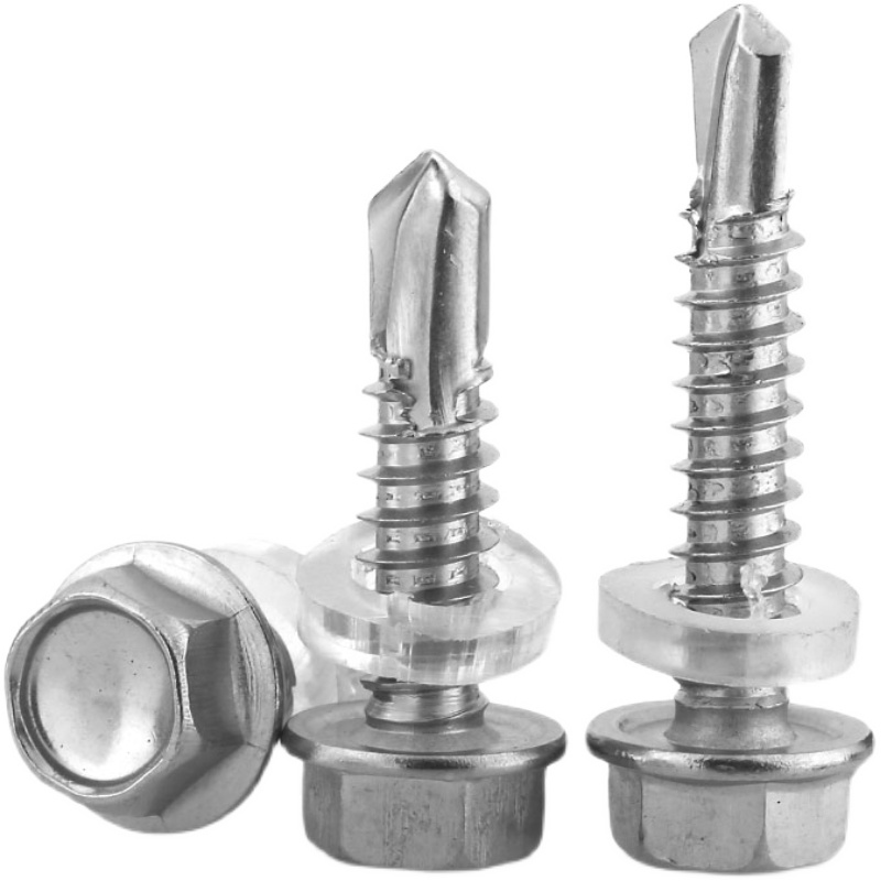 M4.8M5.5M6.3*x25x32mm410不锈钢自钻自攻燕尾螺钉外六角钻尾螺丝