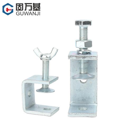铁镀锌老虎卡子管方形U型C型固定夹钢管手拧吊环夹紧器开口固定