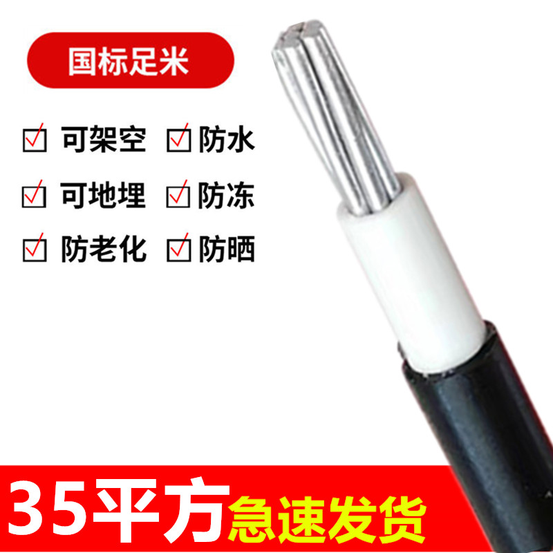 国标铝线铝芯家用户外电线单股10/16/25/35/50平方室外防老化电缆