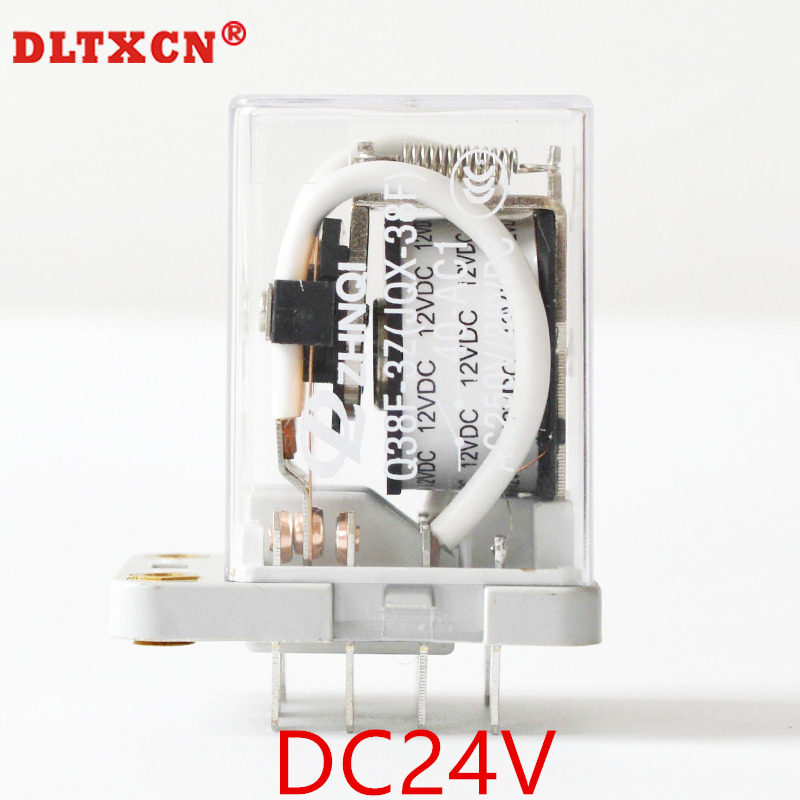 JQX38F 40A大功率继电器三开三闭电磁中间继电器11脚DC12V24v220V
