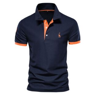 小鹿刺绣polo衫 shirt 短袖 朱地网眼翻领男士 Men T恤衫 s POLO T